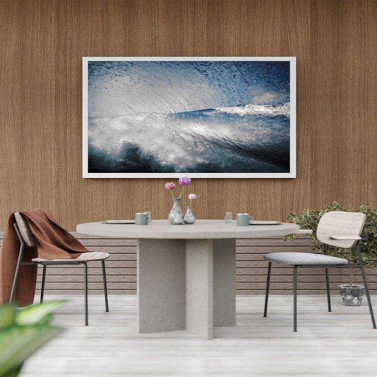 Industrial Roll is an image looks like it has been chiselled out of steel. It is the inside edge of a wave roll with a crowning arch as the wave cascades over and wraps underneath.