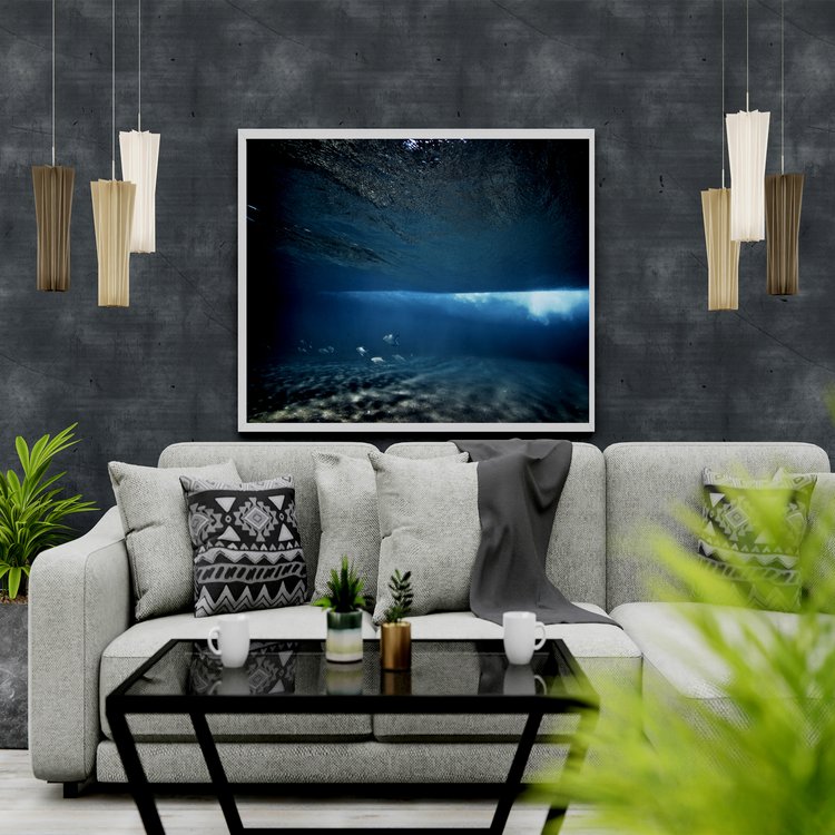 A beautiful day to watch the waves roll by and swim with the fish. The water surface looks like floating satin material drifting in crystal clear water